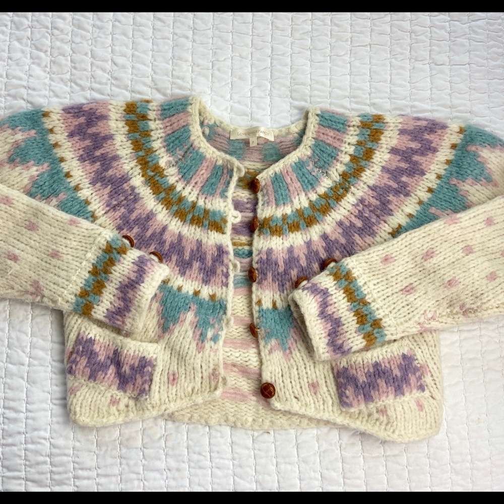 LoveShackFancy LSF Megan Crop Cardigan Sweater - Picture 8 of 12